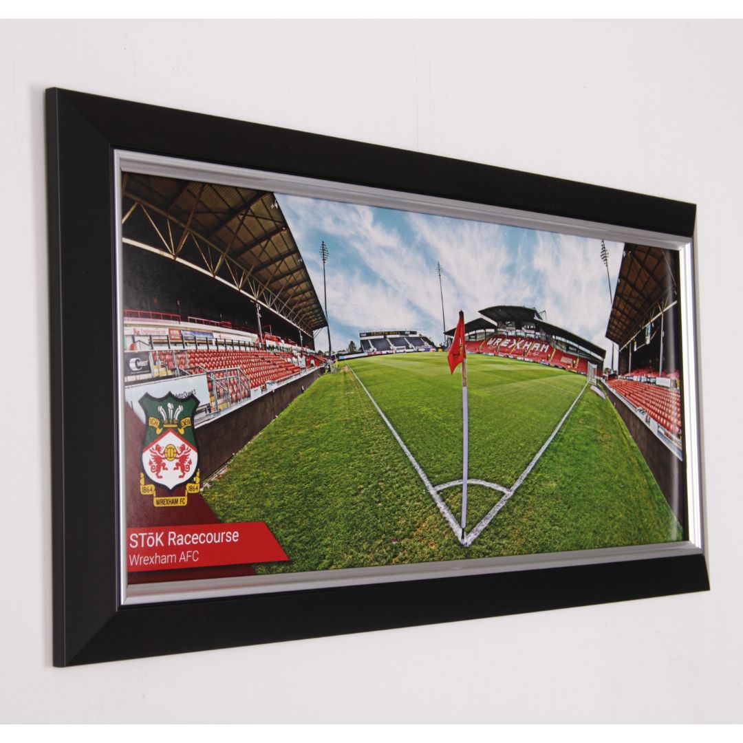 Marco panorámico impreso de 30x11,34" - Bandera de esquina de Wrexham