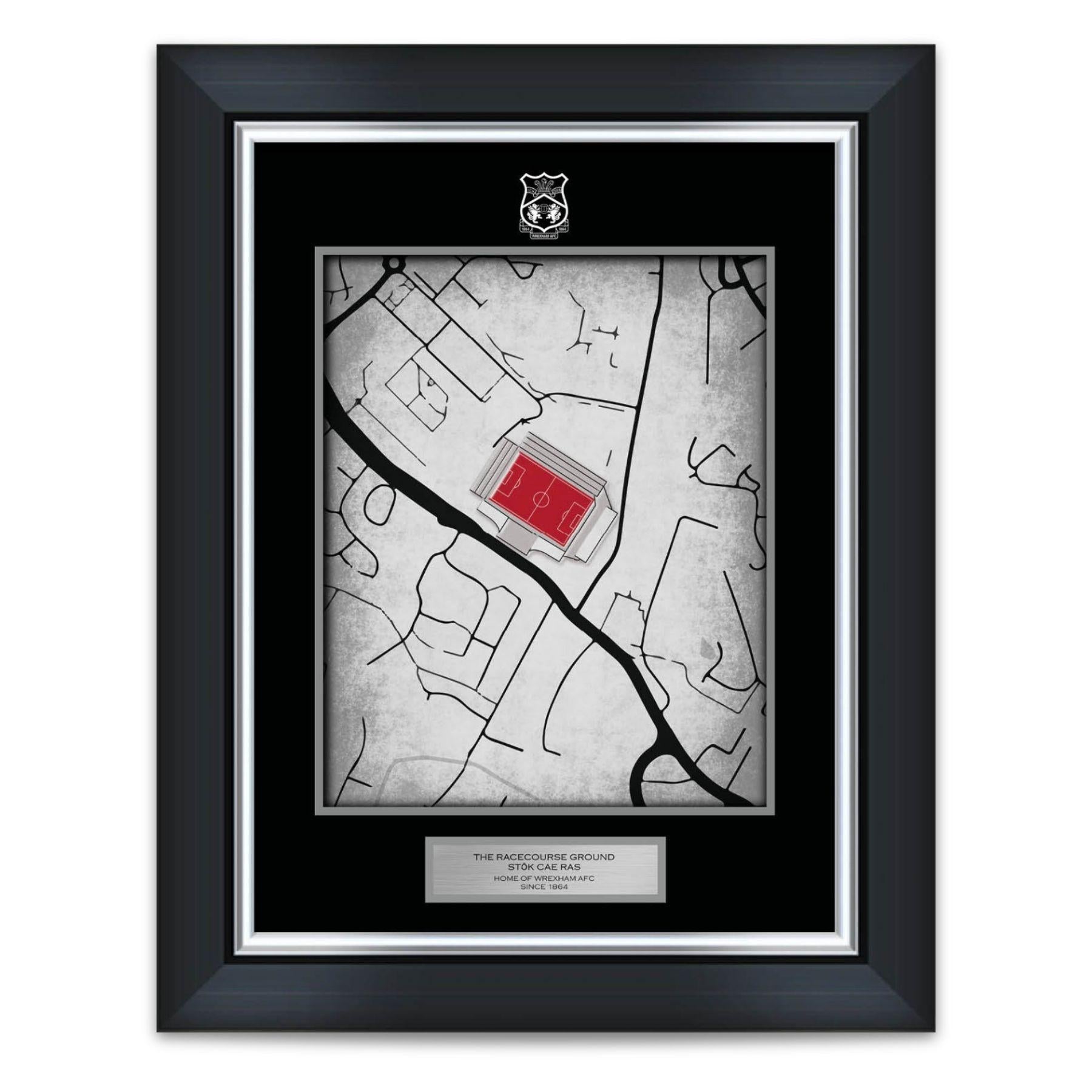 Print wedi'i Fframio 12x16” - Map y Maes Rasio