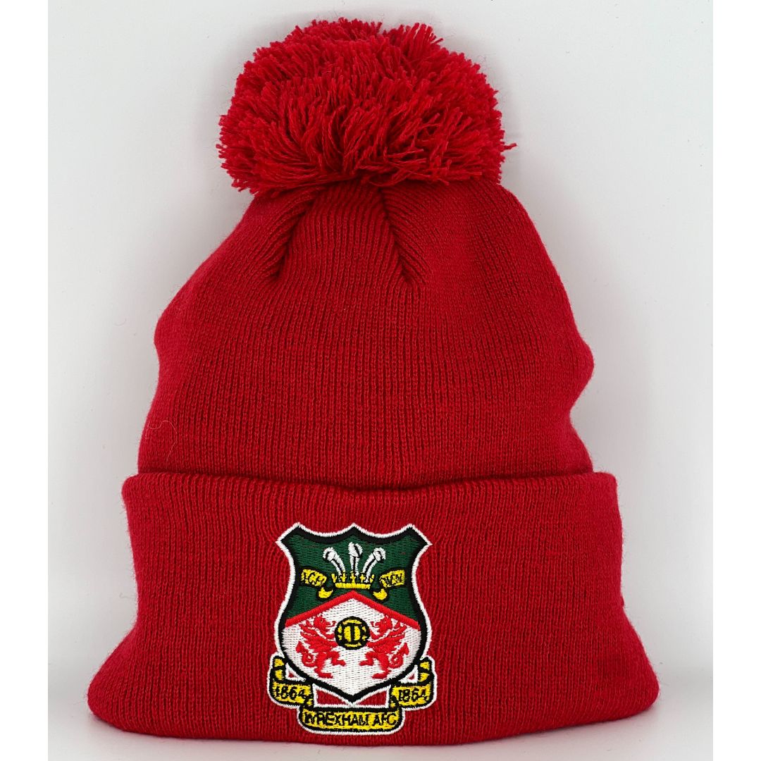 Crest Bobble Hat - Red