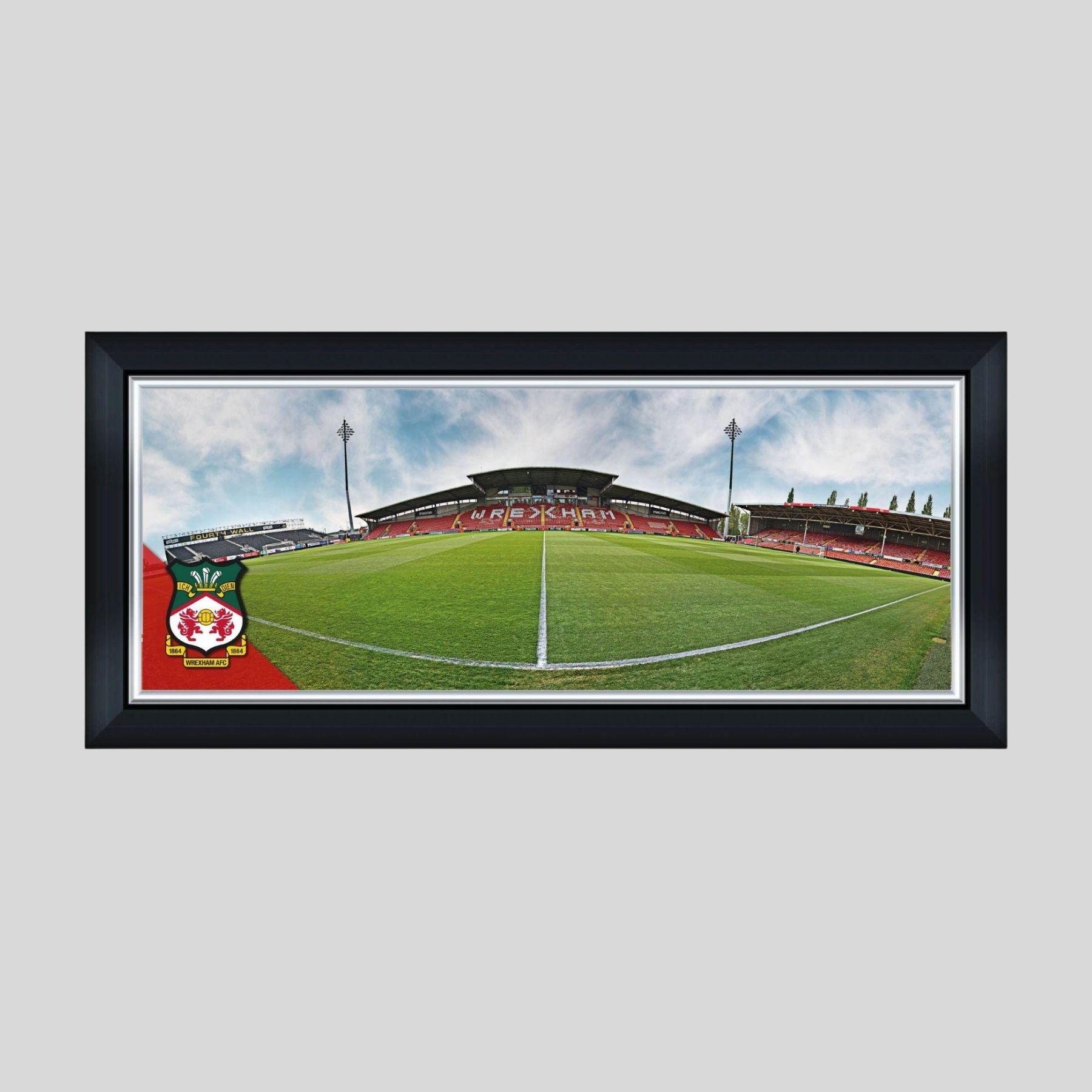 30x11.64" Framed Print Panoramic - Wrexham Centre Line