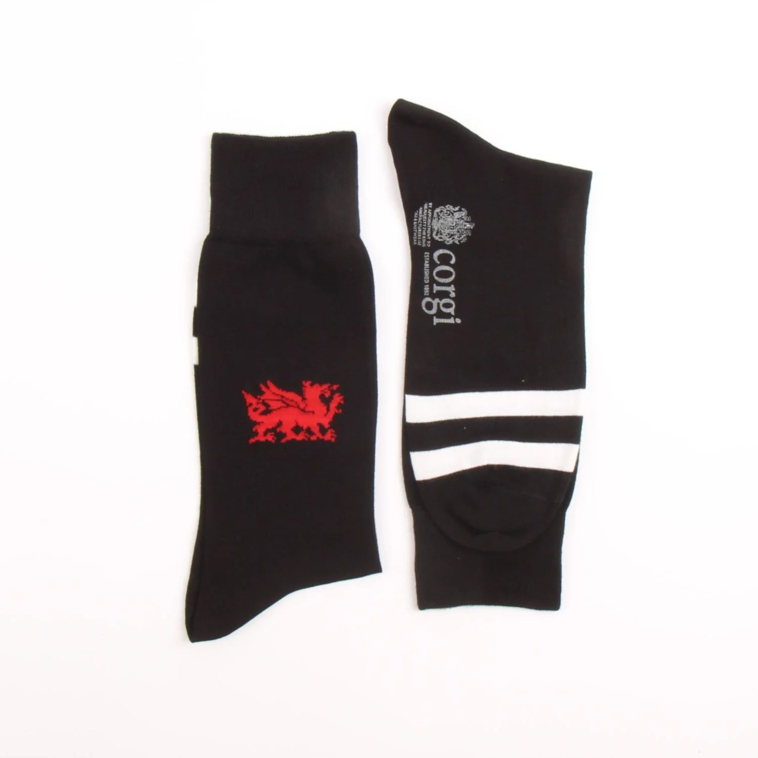 Corgi WAFC Dragon Black Cotton Socks