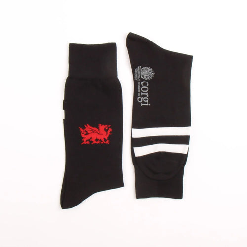 Corgi WAFC Dragon Black Cotton Socks