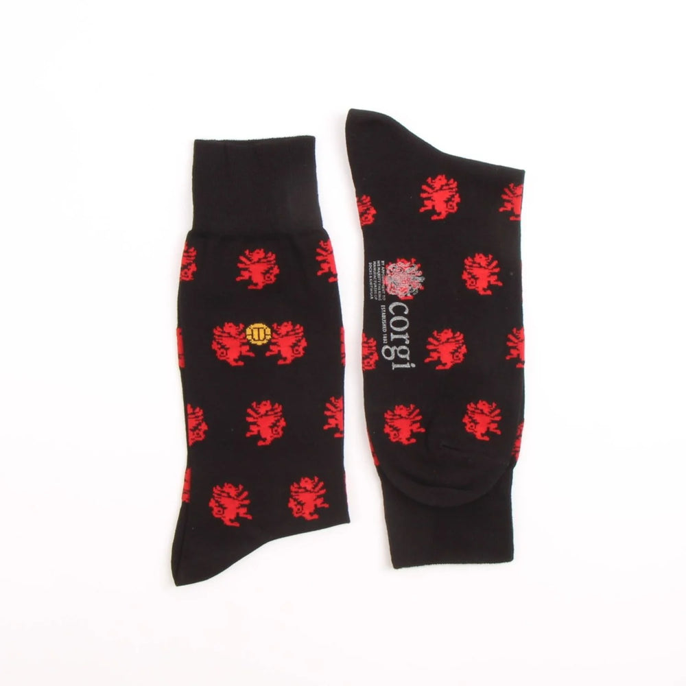 Corgi WAFC Black Prancing Dragon Cotton Socks