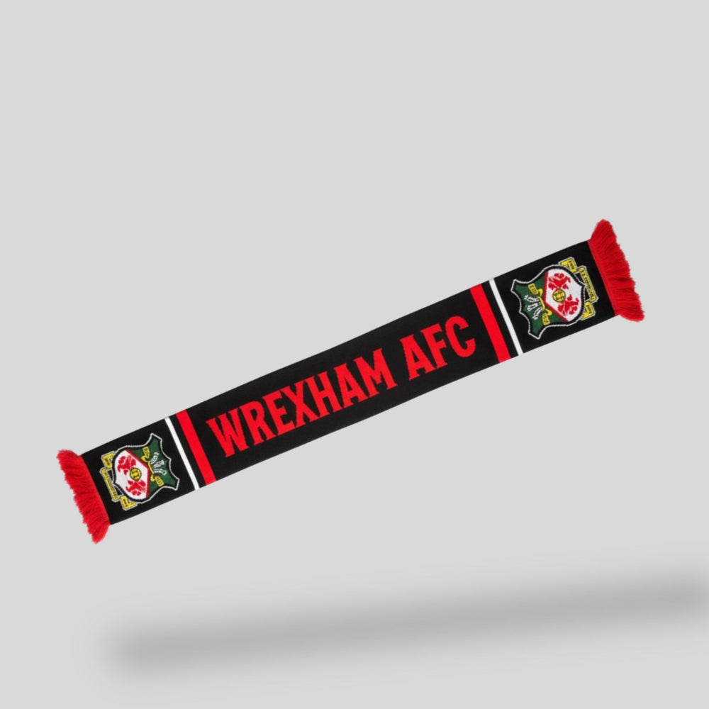 Bufanda negra y roja