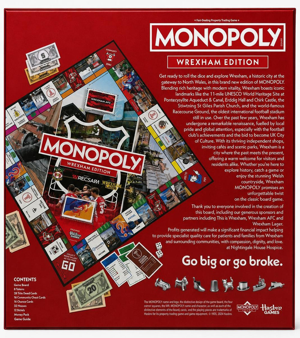 Wrexham Town Monopoly Board
