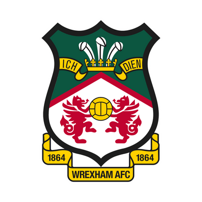 Wrexham AFC logo on a green background