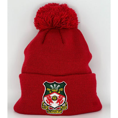 Crest Bobble Hat - Red