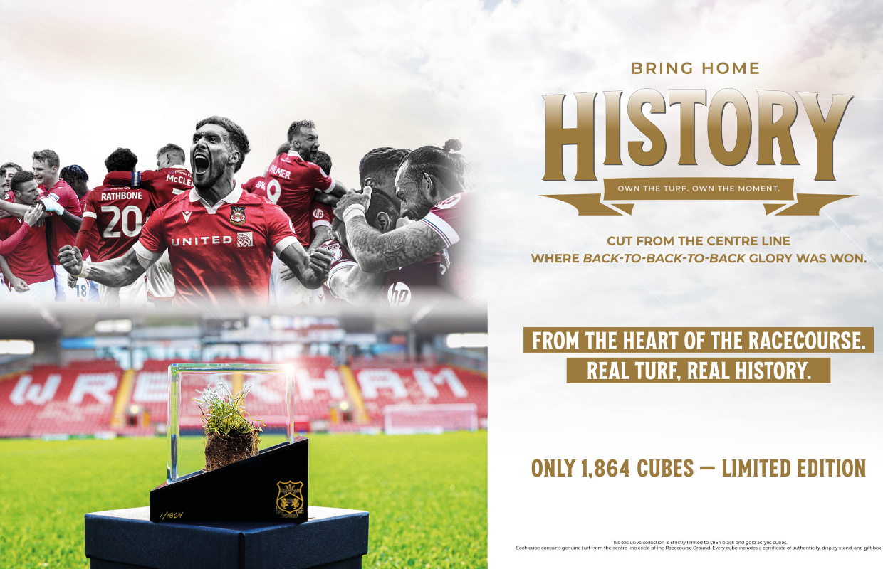 Advertisement for a limited edition product with sports team imagery and text.